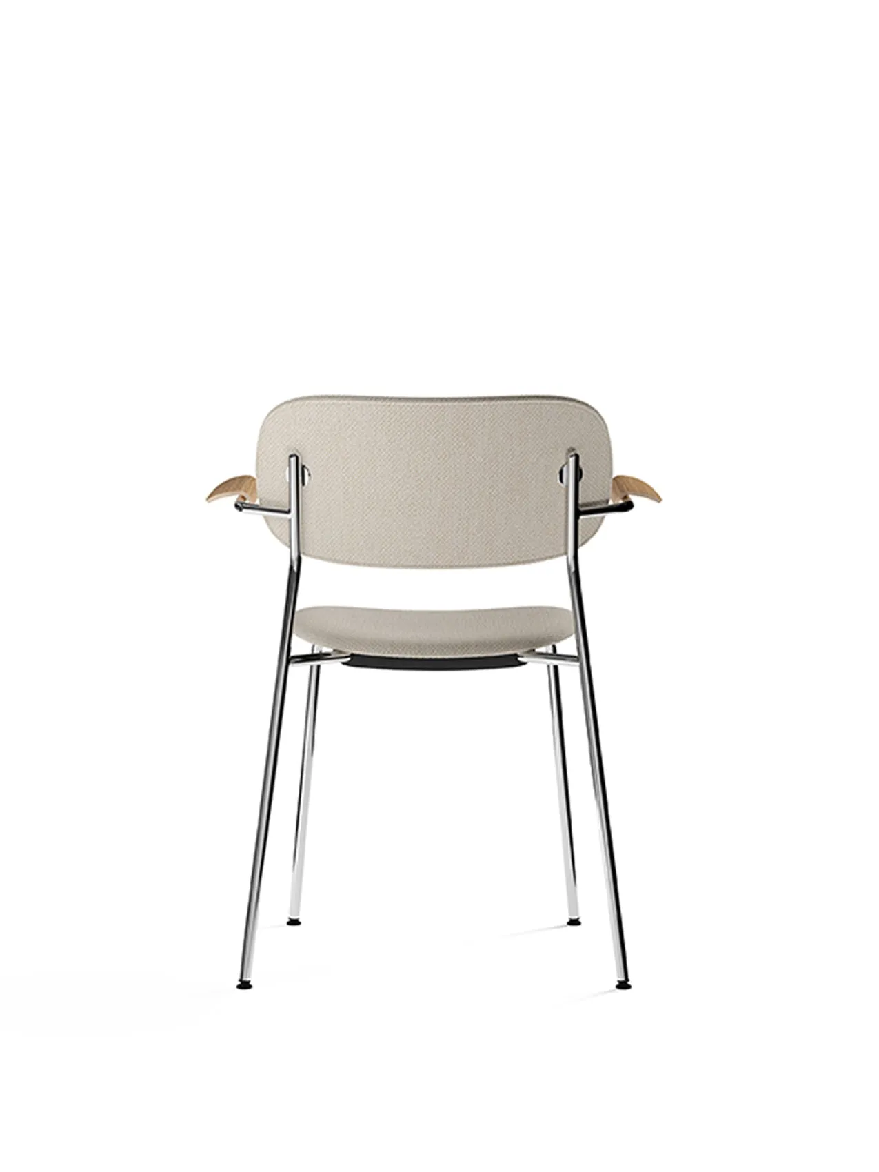 Co Dining Chair, fully upholstered with armrest, Chrome