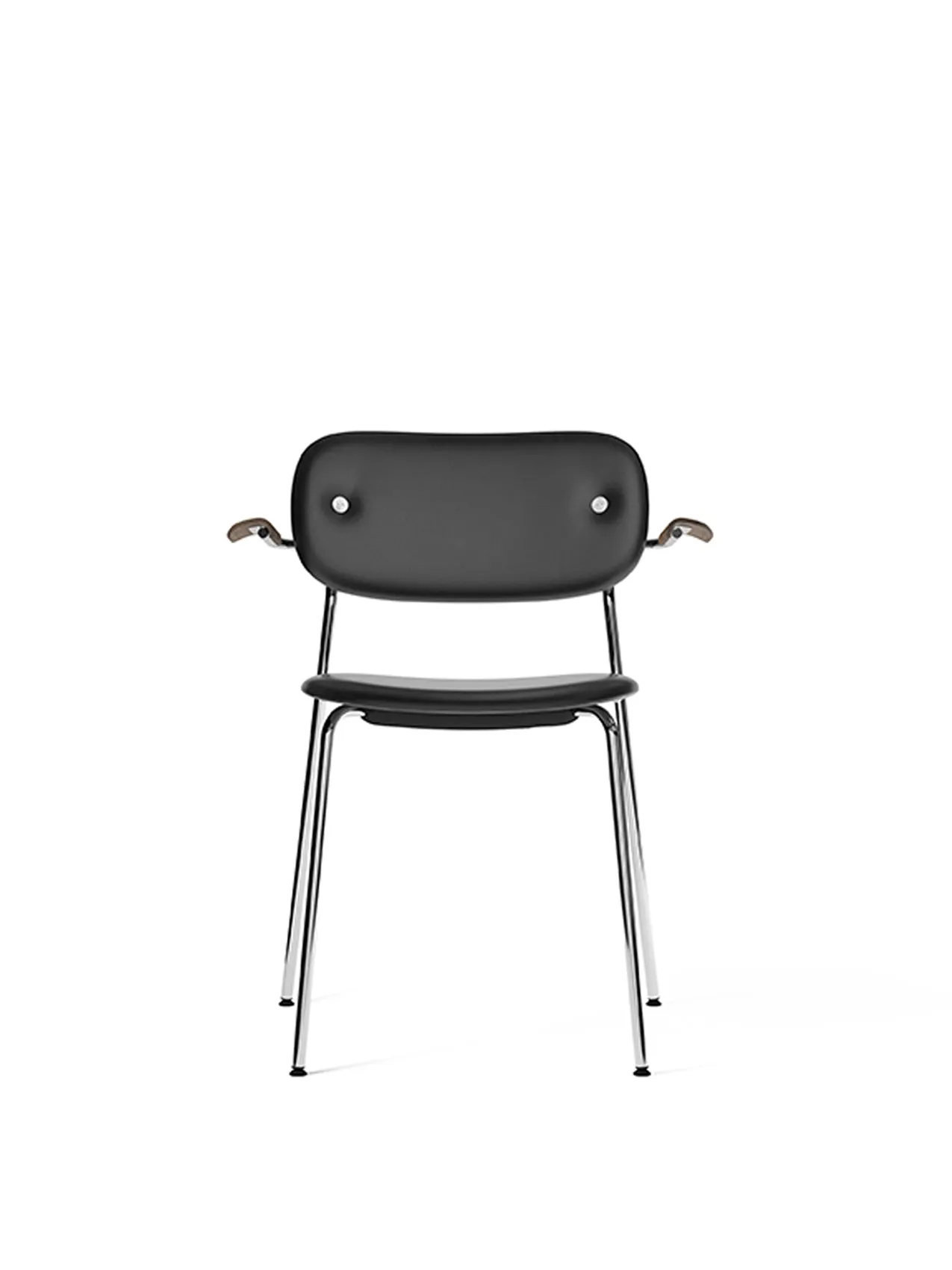 Co Dining Chair, fully upholstered with armrest, Chrome