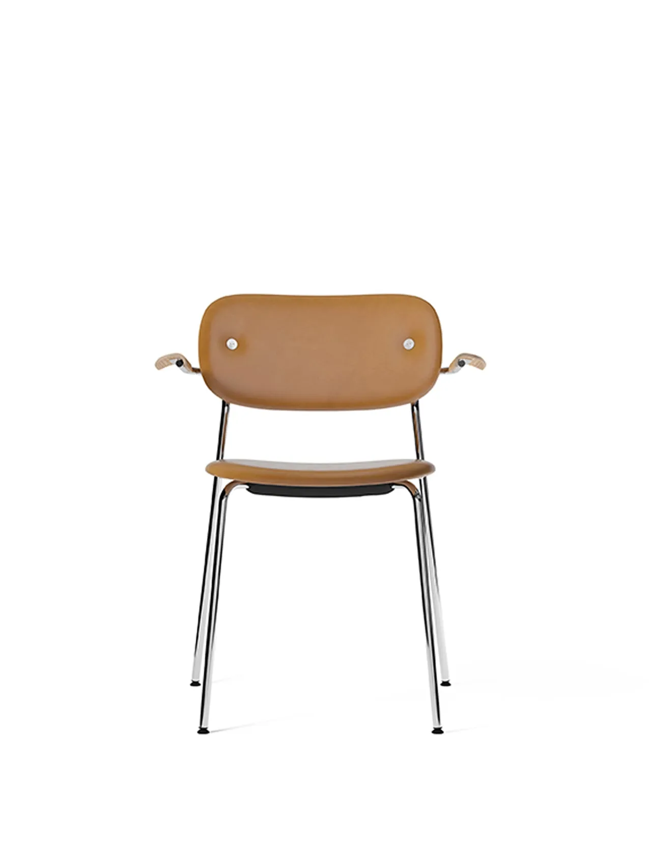 Co Dining Chair, fully upholstered with armrest, Chrome