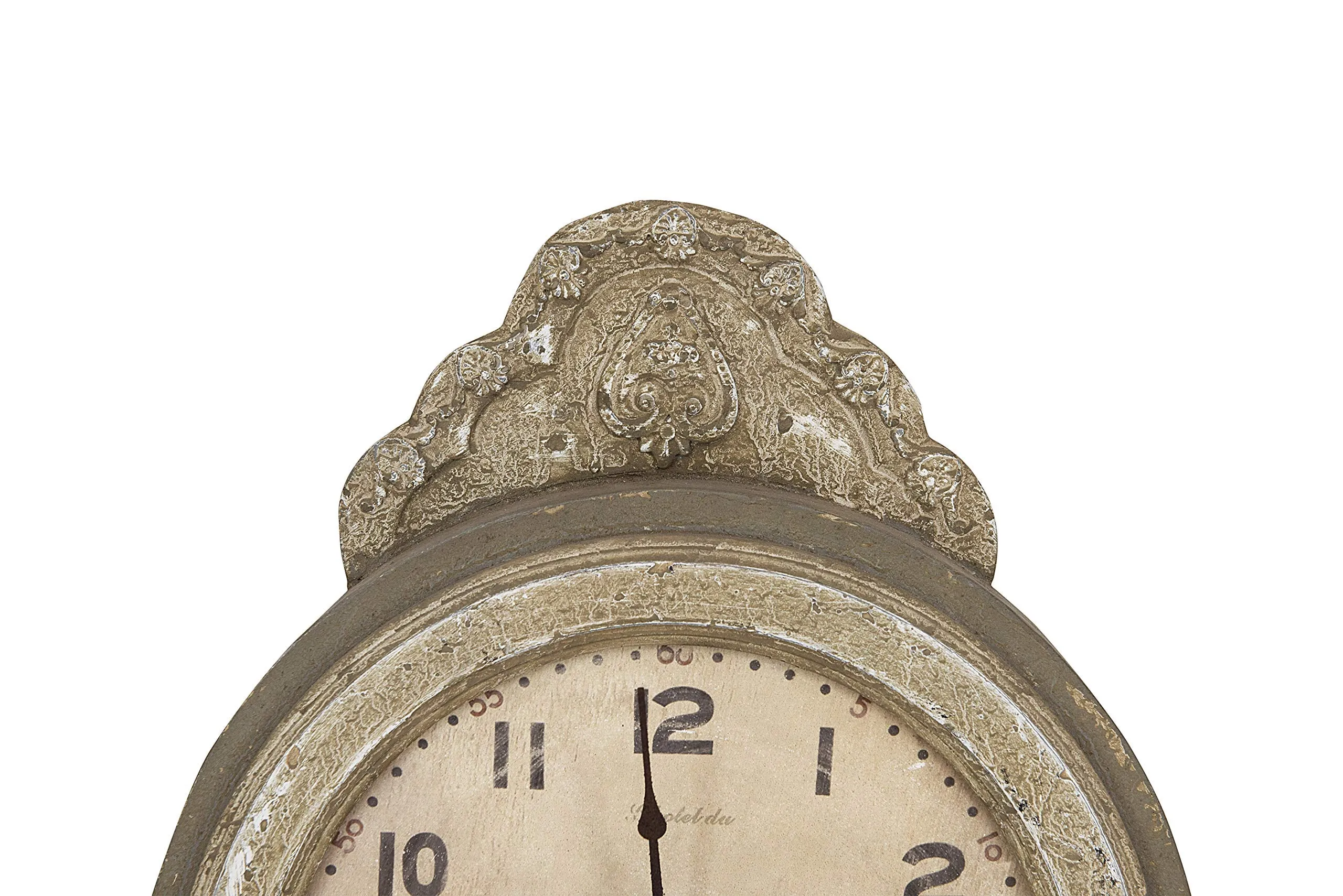 Creative Co-Op Distressed Grey Wood Grandfather Style Wall Clock