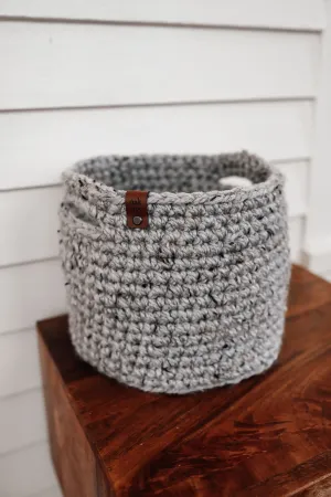 Crocheted Cottage Baskets - Grey Marble