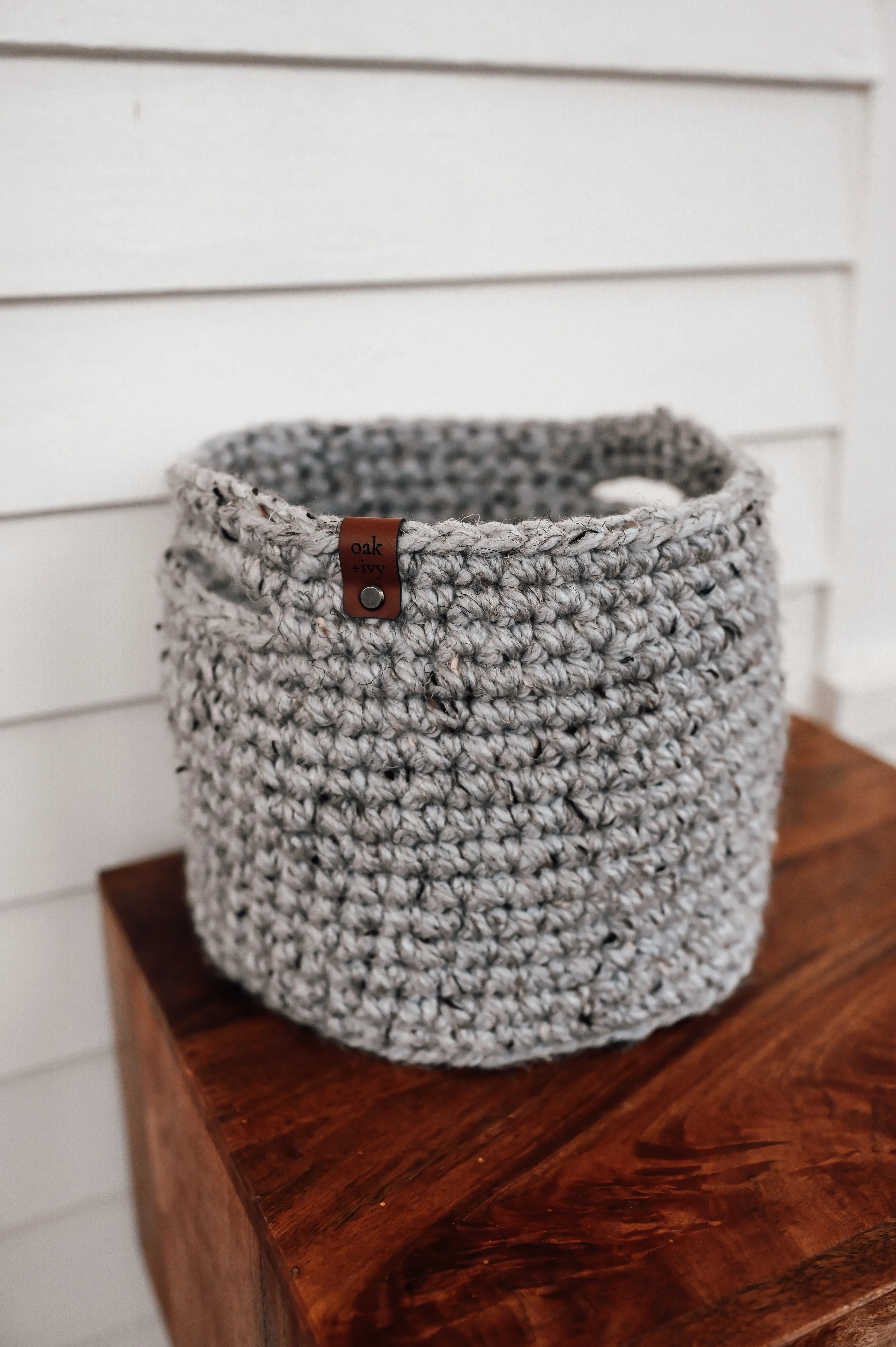 Crocheted Cottage Baskets - Grey Marble