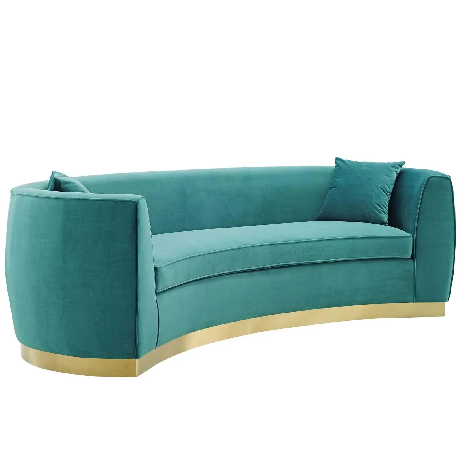 Curvy Velvet Sofa in Teal