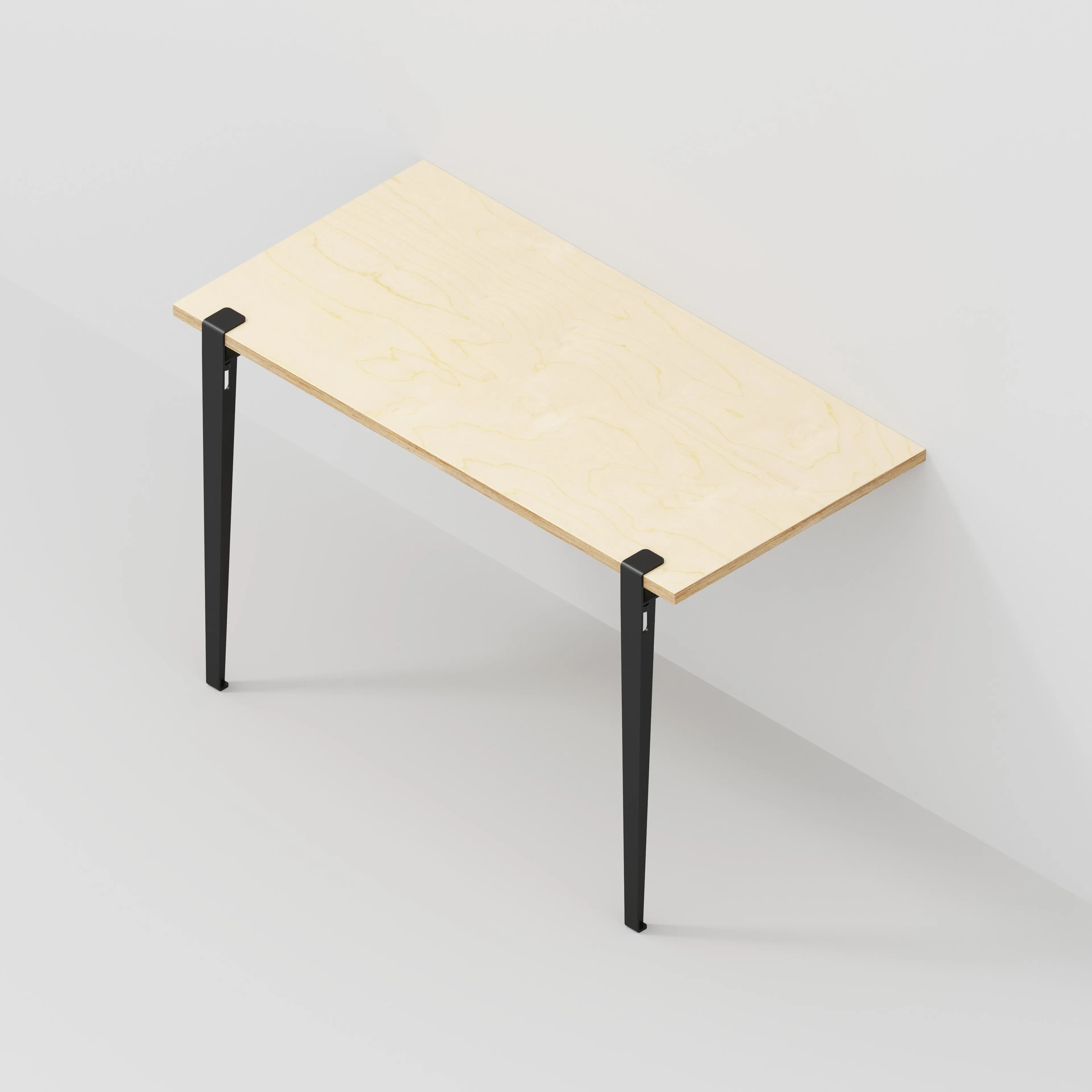 Custom Plywood Wall Desk with Tiptoe Legs and Wall Battens