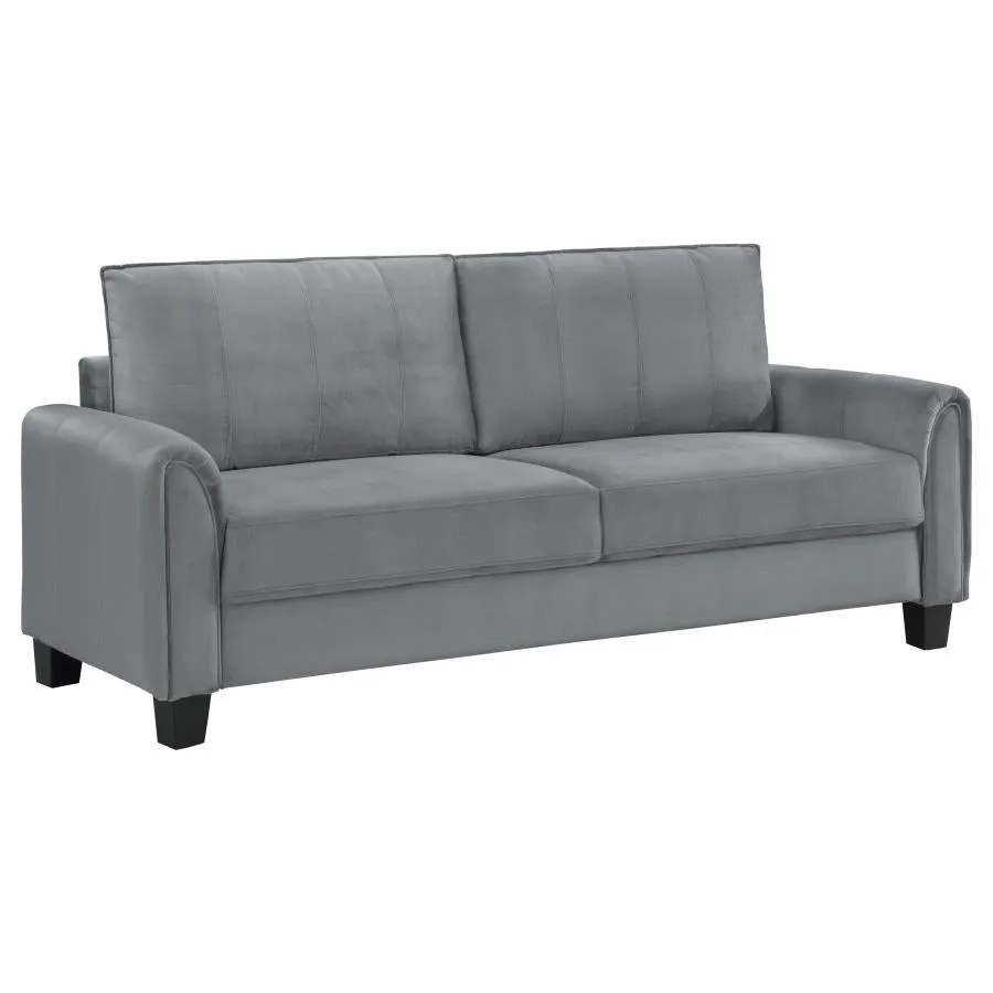 Davis Upholstered Rolled Arm Sofa Grey
