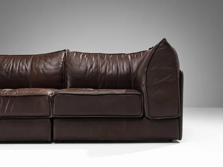 De Sede 'Pagoda' DS-19 Sofas in Dark Brown Leather