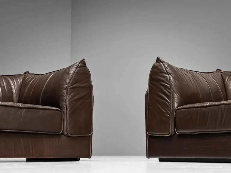 De Sede 'Pagoda' DS-19 Sofas in Dark Brown Leather