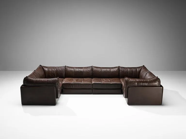 De Sede 'Pagoda' DS-19 Sofas in Dark Brown Leather