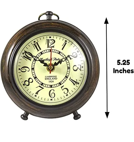 Delight Enterprises Antique Style Office Home Decor handicrafts Items Wedding Gift Bedroom Living Room Office Desk Clock(Wood, Brown)