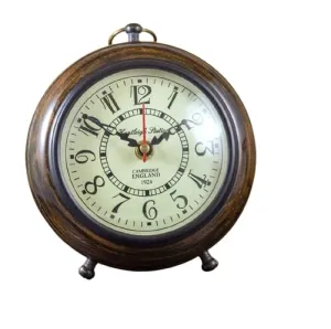 Delight Enterprises Antique Style Office Home Decor handicrafts Items Wedding Gift Bedroom Living Room Office Desk Clock(Wood, Brown)