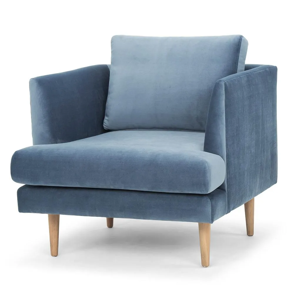 Denmark Fabric Armchair - Dust Blue