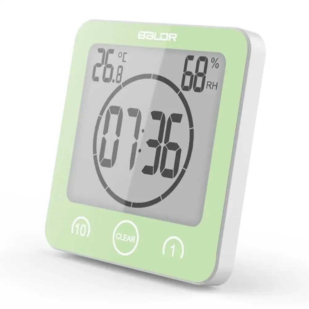 Digital LCD Wall Clock Waterproof For Bathroom Shower Kitchen To Withstand Water Splashes
