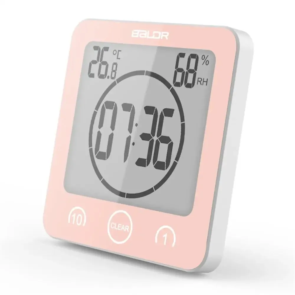 Digital LCD Wall Clock Waterproof For Bathroom Shower Kitchen To Withstand Water Splashes