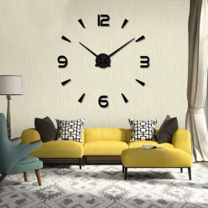 DIY Acrylic Mirror Wall Clock - Black,Red,Pink,Silver,Gold,Chocolate,Gray,Blue