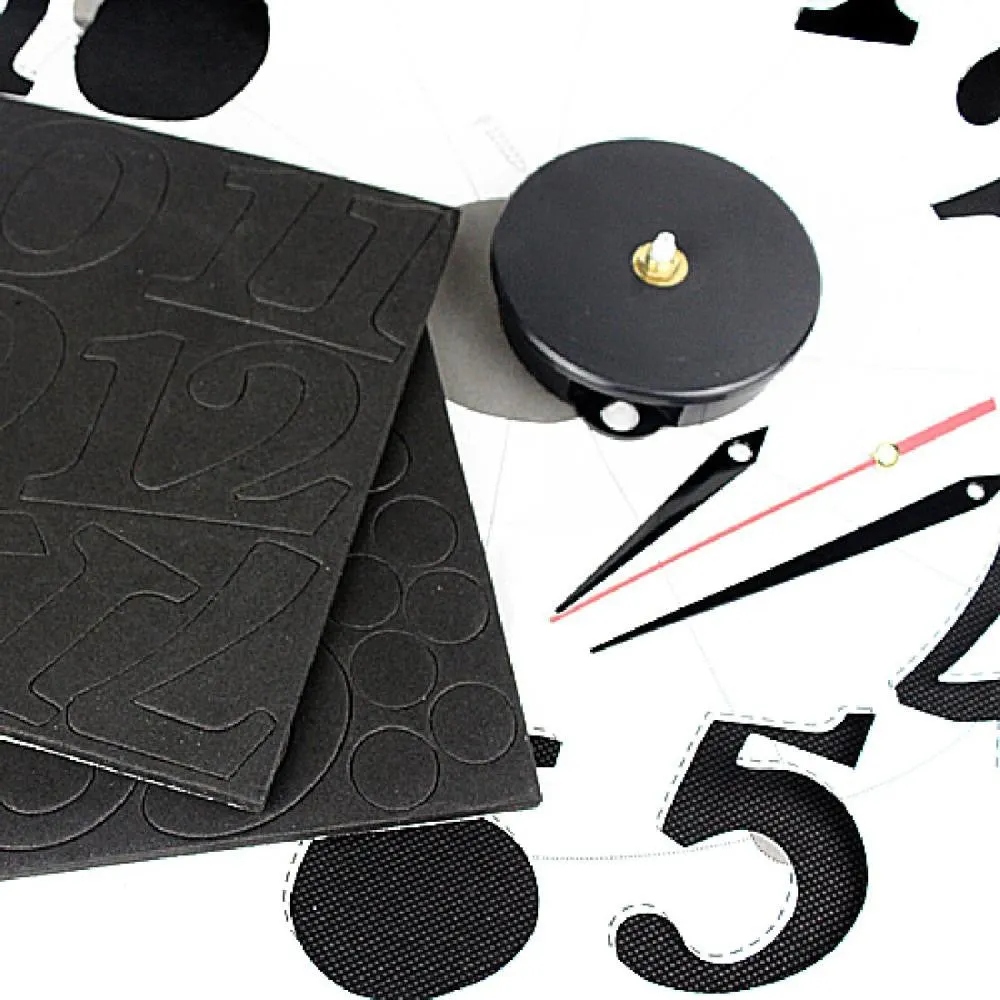 DIY Clock Adhesive Decal Modern Wall Digit Number Room Interior Decoration Clock 3D DIY Clock