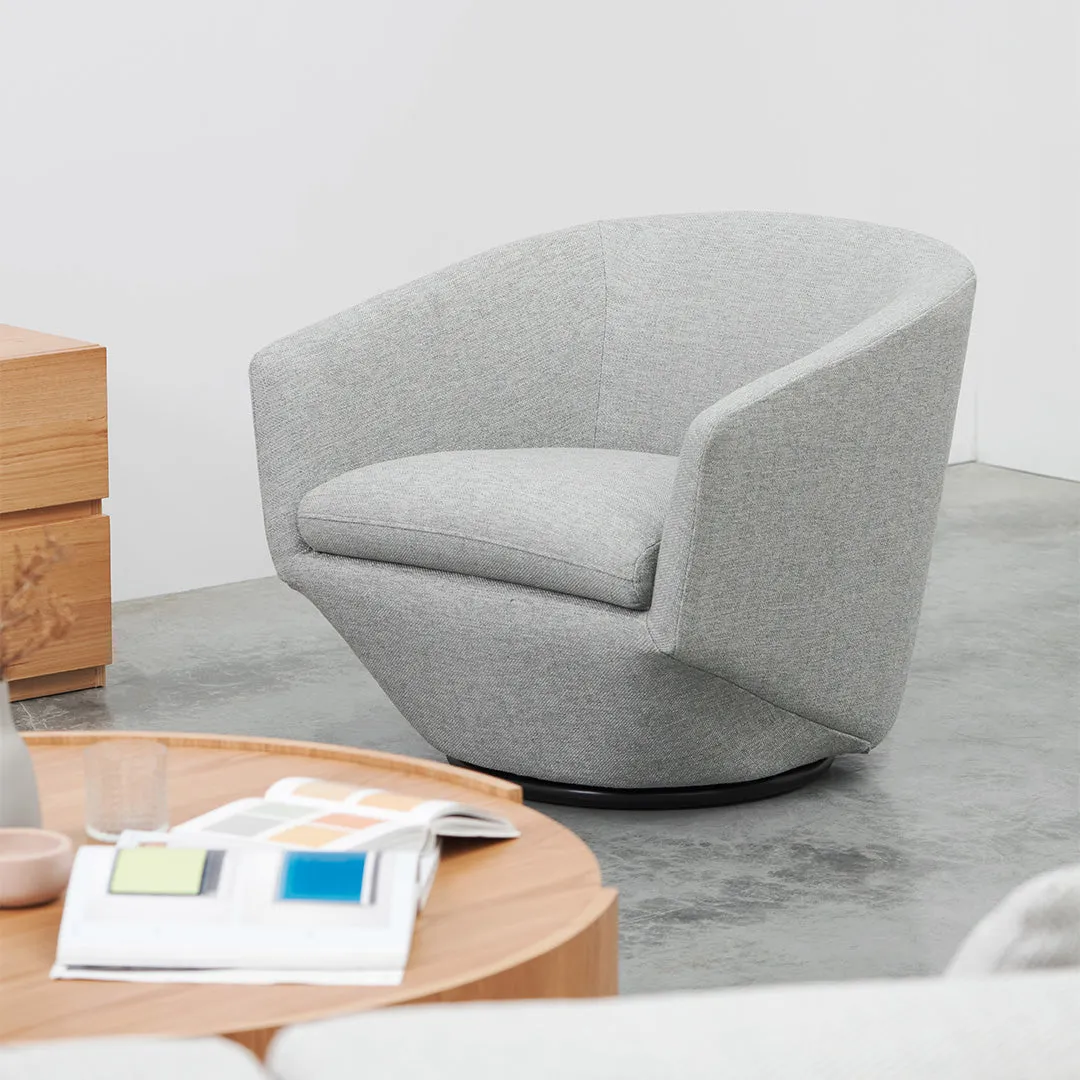 Donna Swivel Lounge Chair - Light Grey