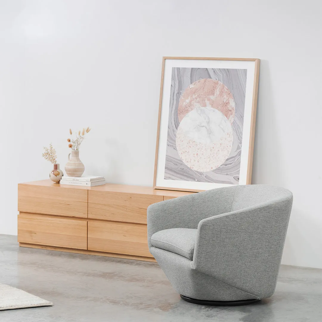 Donna Swivel Lounge Chair - Light Grey