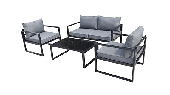 Duoyes Outdoor Padded Sofa, Minimalist Design Armchair Sofa Modular in Aluminum Frame with Cushions