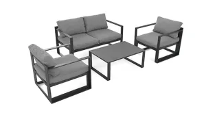 Duoyes Outdoor Padded Sofa, Minimalist Design Armchair Sofa Modular in Aluminum Frame with Cushions