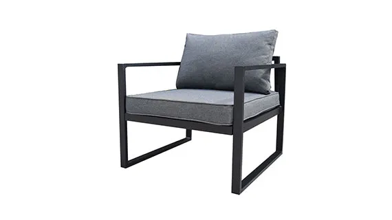 Duoyes Outdoor Padded Sofa, Minimalist Design Armchair Sofa Modular in Aluminum Frame with Cushions
