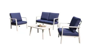 Duoyes Outdoor Padded Sofa, Padded Loveseat Sofa and Armchairs Modular in Aluminum Frame with Cushions