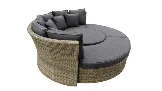 Duoyes Wicker Outdoor Sofa Sectional, 5-PC Outdoor Seating Modular in Aluminum Frame with Cushions