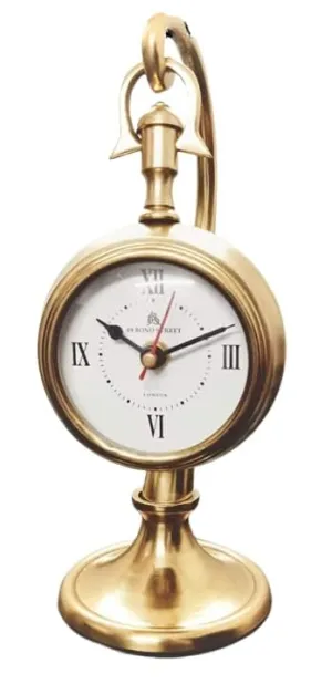Dynamic Store Metal Aluminum Table Clock| Antique Style Decor Home Office Studio Contemporary Aluminum Metal Wall Clock (Gold)