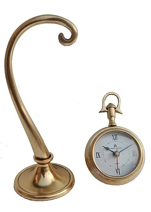 Dynamic Store Metal Aluminum Table Clock| Antique Style Decor Home Office Studio Contemporary Aluminum Metal Wall Clock (Gold)