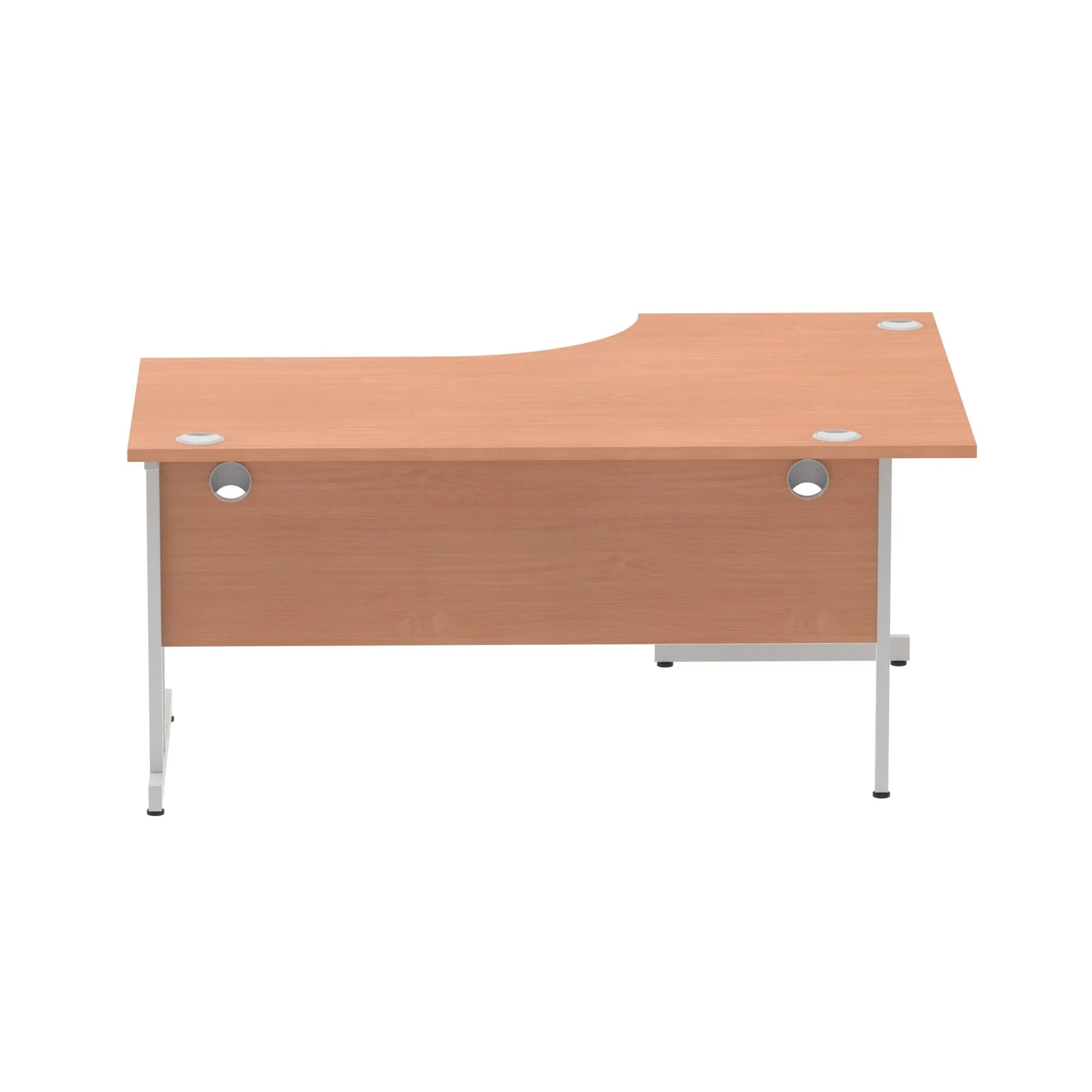 Dynasty Freestanding Corner Desk | Cable Managed Leg | Sturdy & Weather Resistant | 1600mm Left Crescent | Melamine Finish