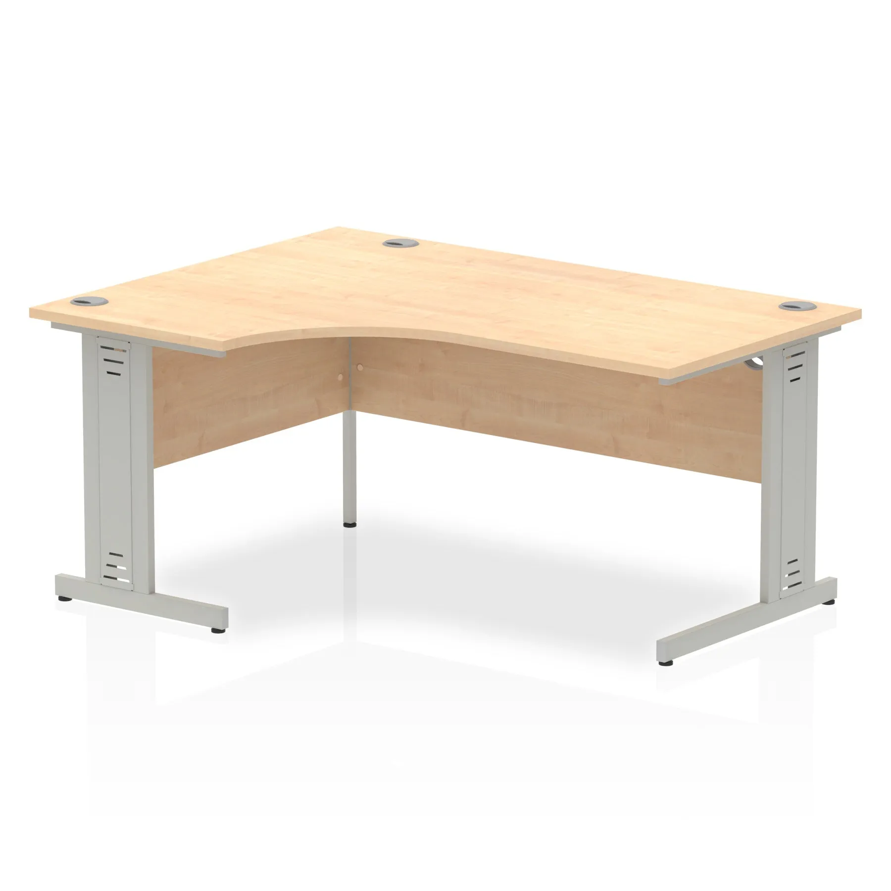 Dynasty Freestanding Corner Desk | Cable Managed Leg | Sturdy & Weather Resistant | 1600mm Left Crescent | Melamine Finish