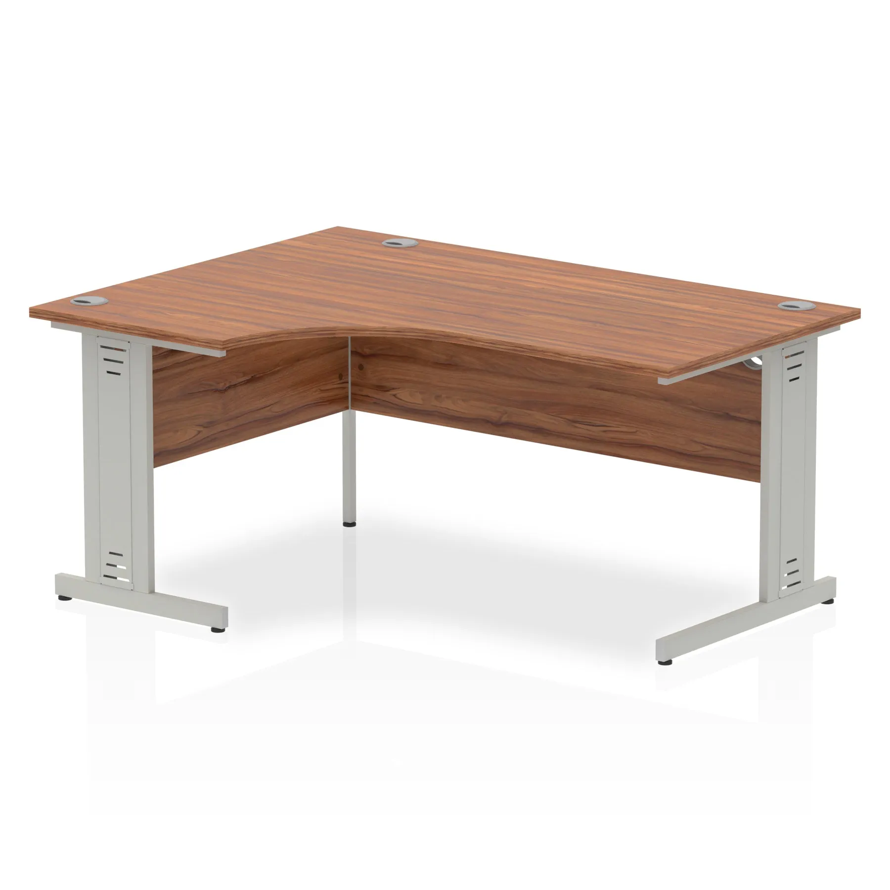 Dynasty Freestanding Corner Desk | Cable Managed Leg | Sturdy & Weather Resistant | 1600mm Left Crescent | Melamine Finish