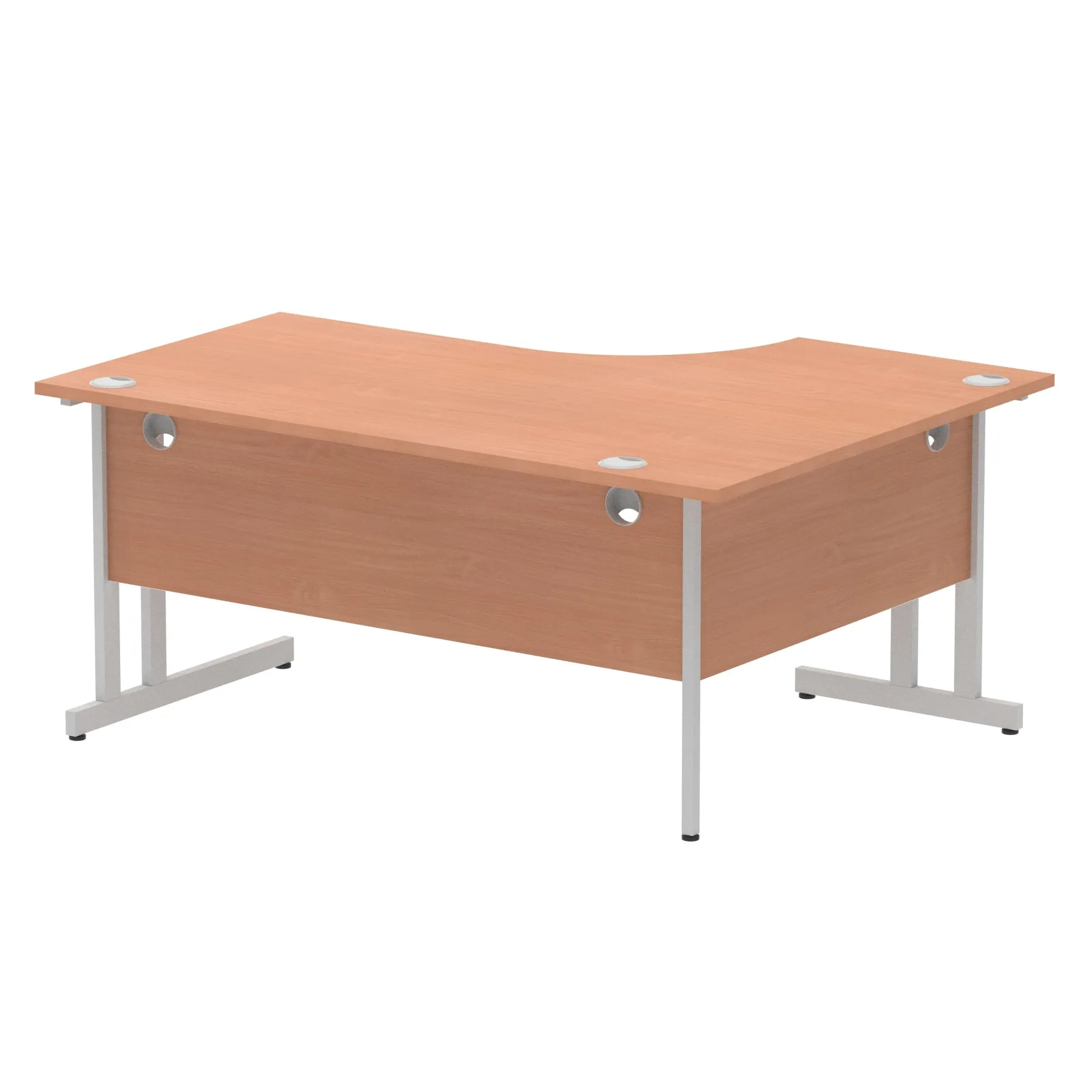 Dynasty Freestanding Corner Desk | Cable Managed Leg | Sturdy & Weather Resistant | 1600mm Left Crescent | Melamine Finish