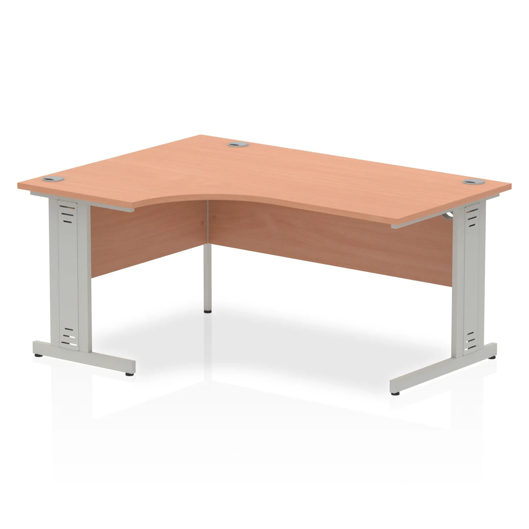 Dynasty Freestanding Corner Desk | Cable Managed Leg | Sturdy & Weather Resistant | 1600mm Left Crescent | Melamine Finish