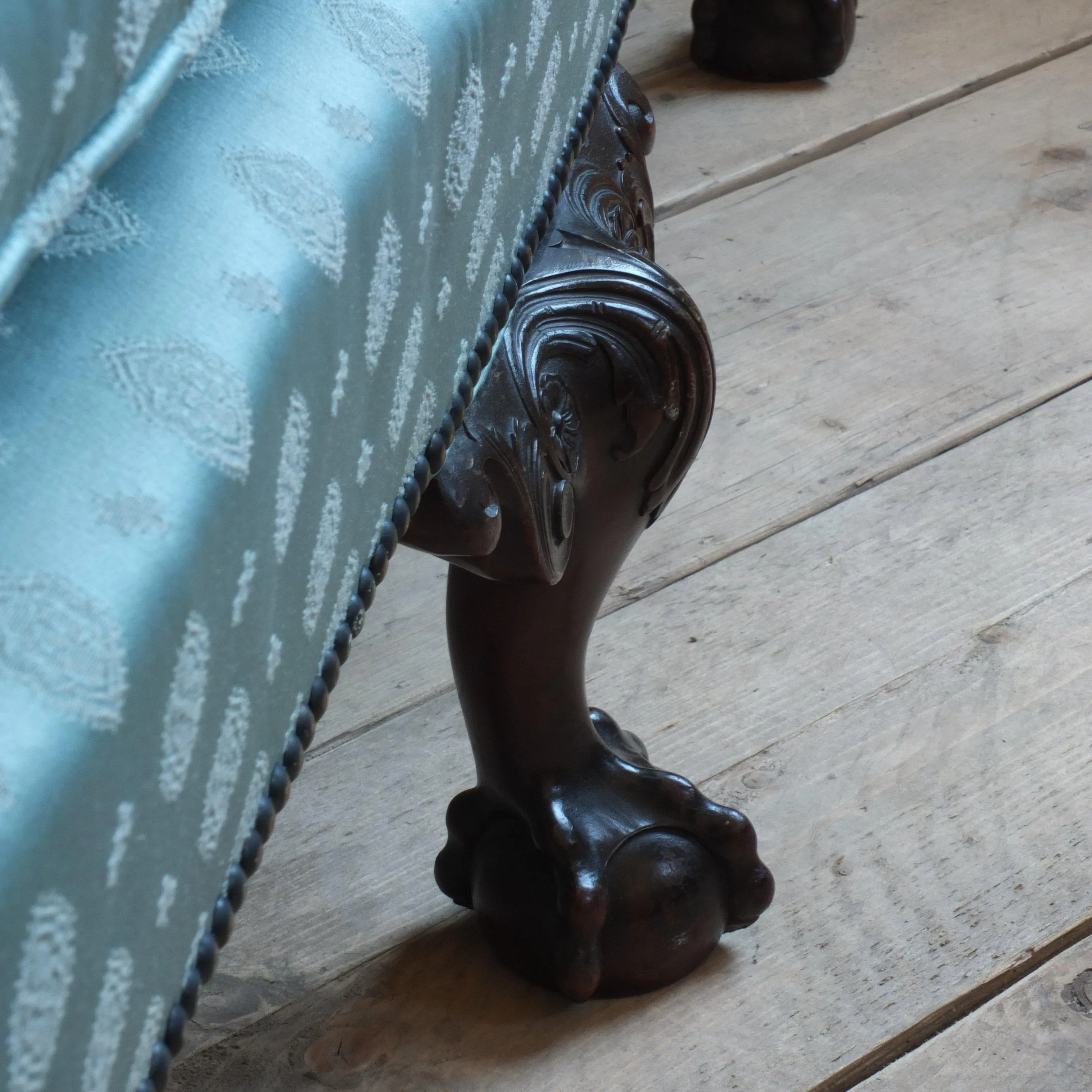 Early 20th century country house camel back sofa
