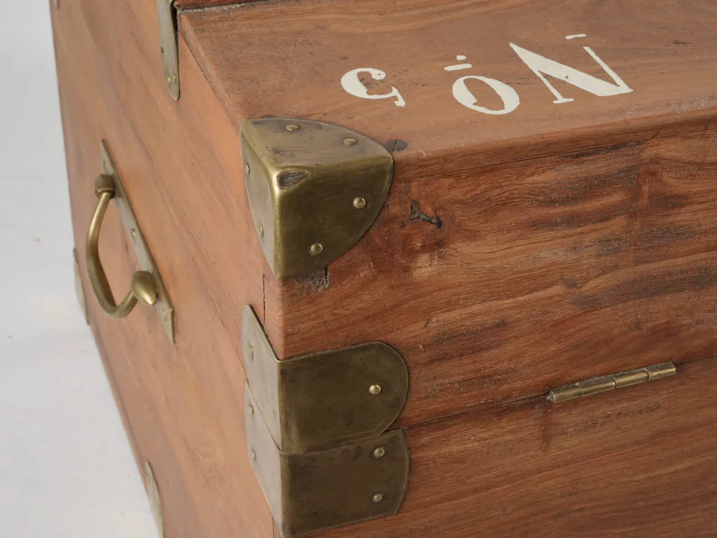 Early 20th-Century Military Camphor Wooden Trunk 15¾"