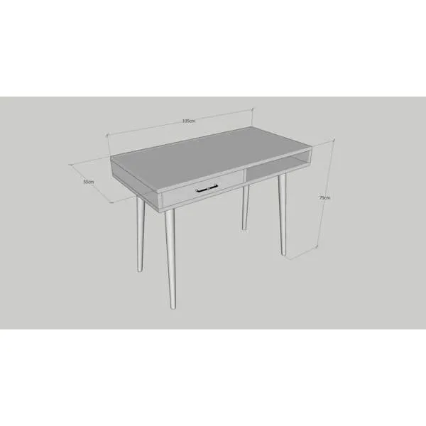 ECLEC  One Drawer Scandinavian Desk