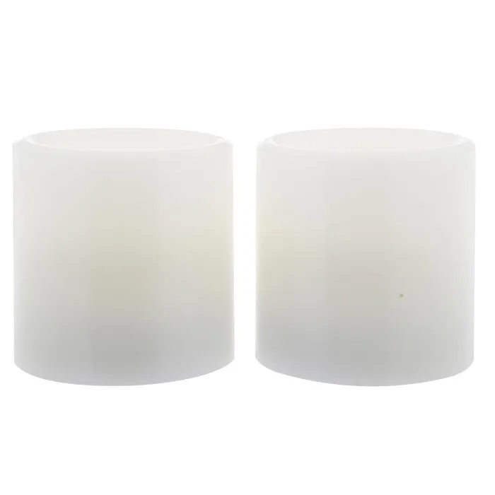 Emporium Set Of 2 Pillar Led Candles 7.5cm
