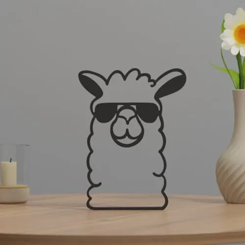 EROTNGO Charming Llama Figurine | Funny Animal Lover's Gift Idea | Minimalist Decor for Office, Bedroom, and Wall | Cute Tabletop Showpiece | Adorable Conversation Starter & Attractive Decoration