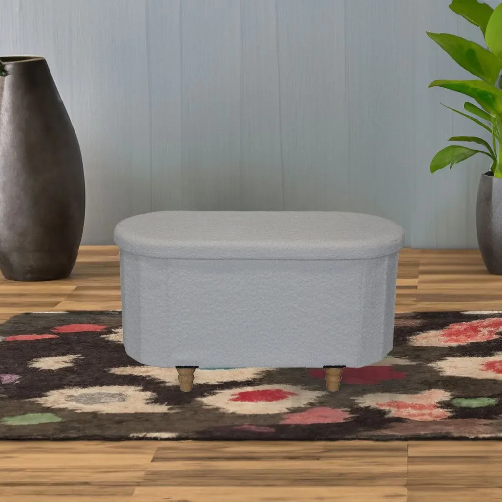 Esme Ottoman With Boucle Storage Bench - Black, Modern Design, Ample Storage & Seating