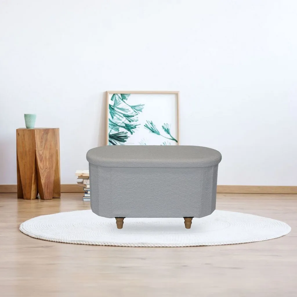 Esme Ottoman With Boucle Storage Bench - Black, Modern Design, Ample Storage & Seating