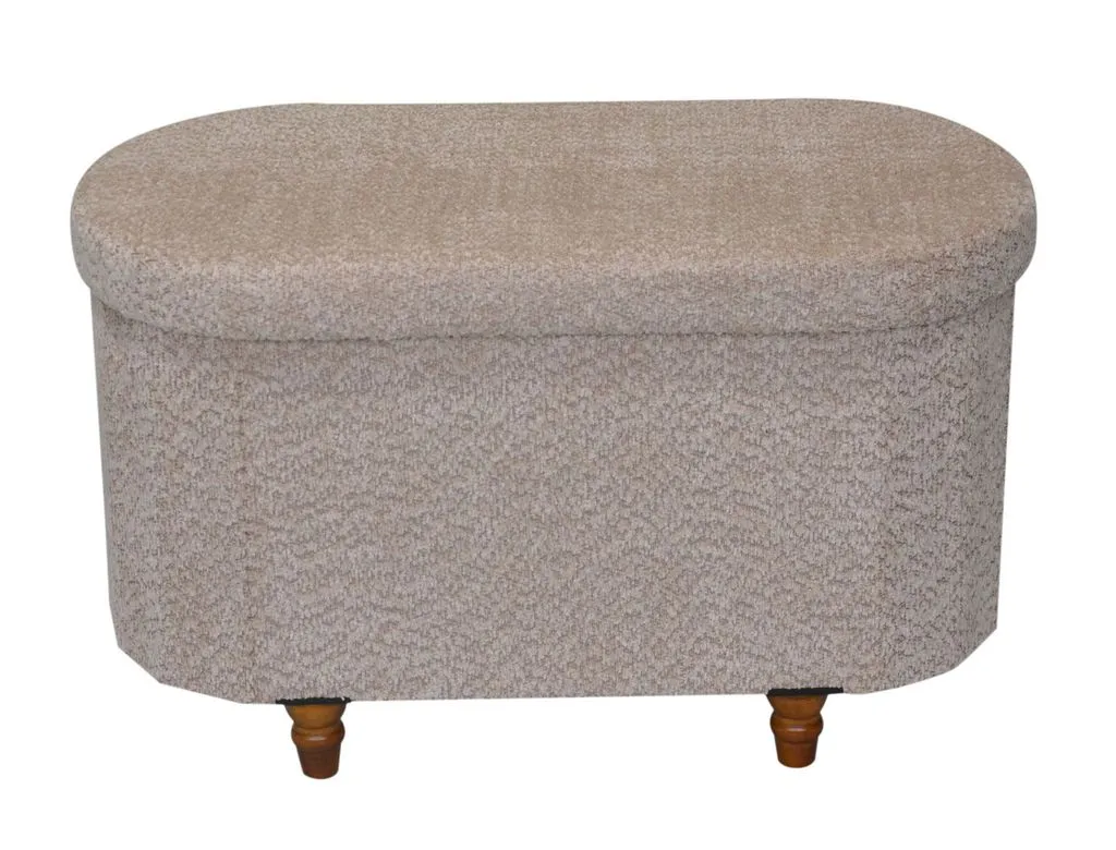 Esme Ottoman With Boucle Storage Bench - Black, Modern Design, Ample Storage & Seating