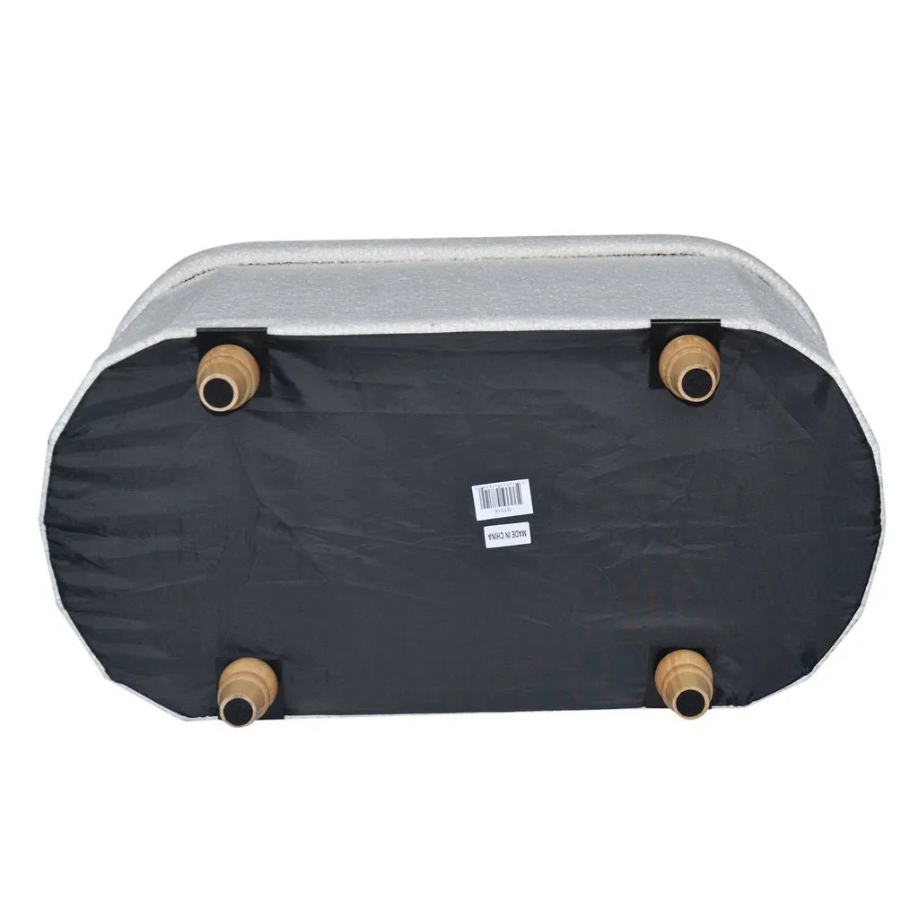 Esme Ottoman With Boucle Storage Bench - Black, Modern Design, Ample Storage & Seating