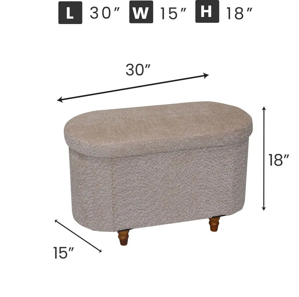 Esme Ottoman With Boucle Storage Bench - Black, Modern Design, Ample Storage & Seating
