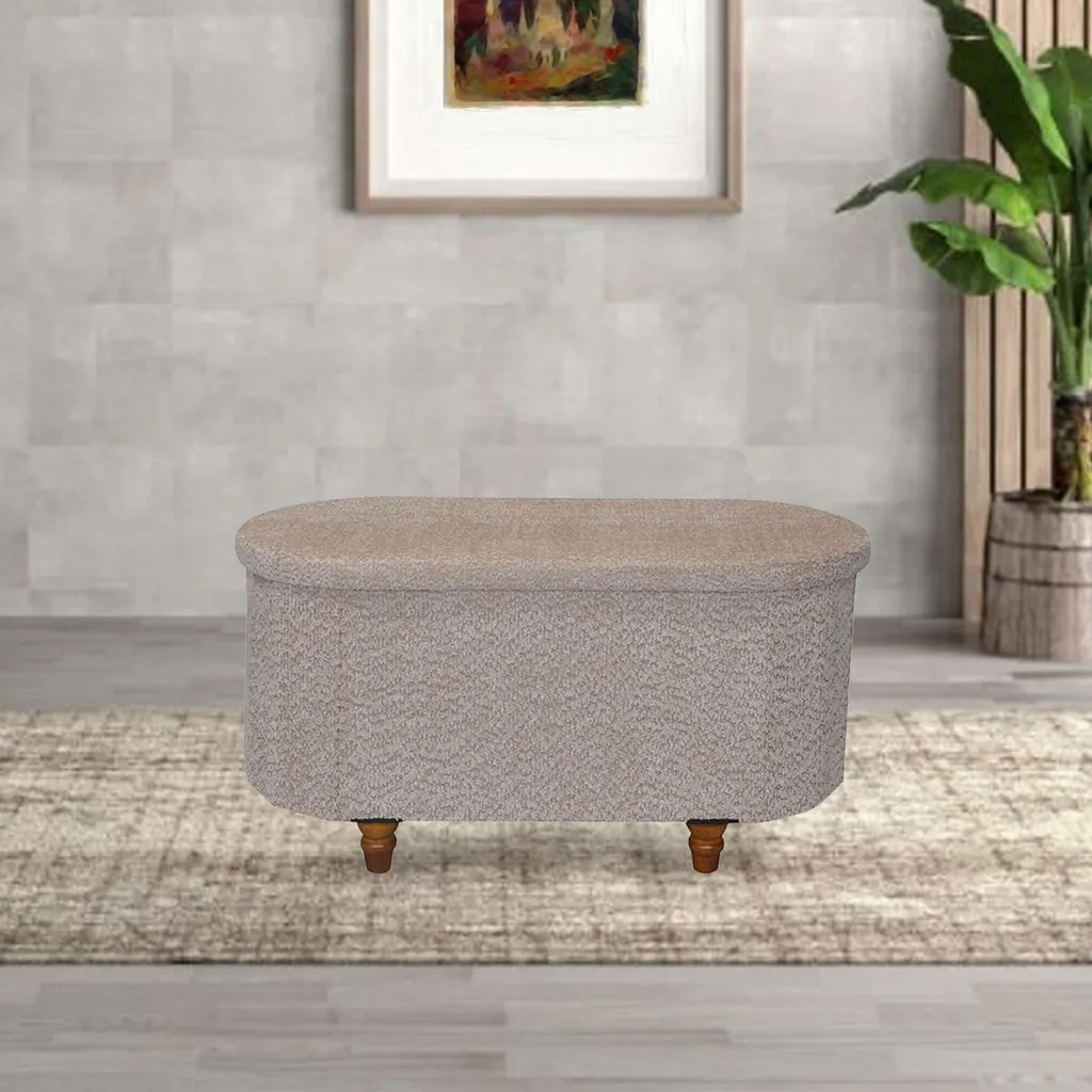 Esme Ottoman With Boucle Storage Bench - Black, Modern Design, Ample Storage & Seating