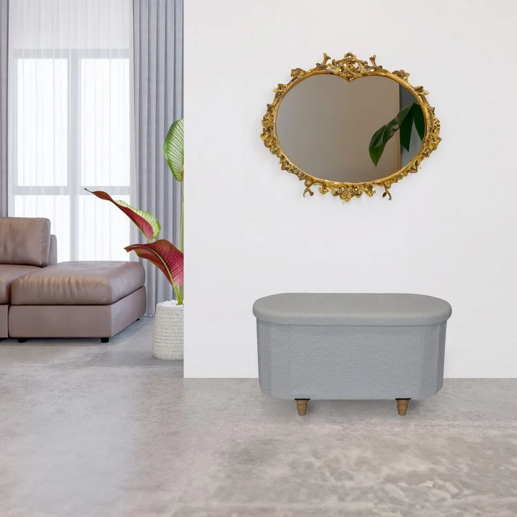 Esme Ottoman With Boucle Storage Bench - Black, Modern Design, Ample Storage & Seating