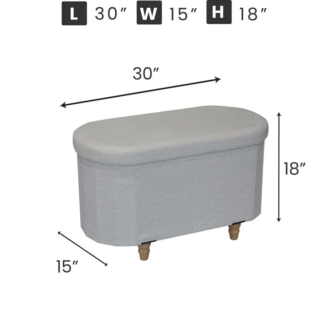 Esme Ottoman With Boucle Storage Bench - Black, Modern Design, Ample Storage & Seating