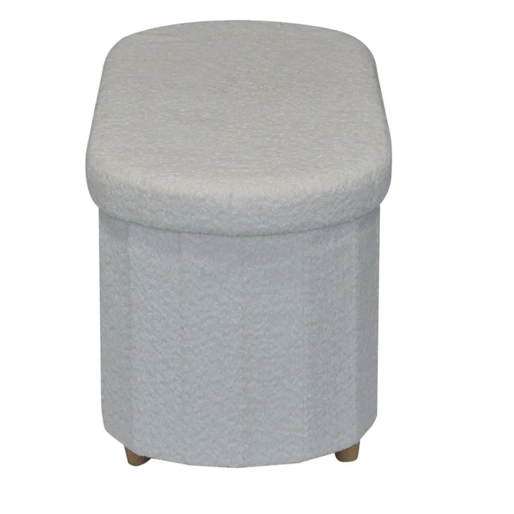 Esme Ottoman With Boucle Storage Bench - Black, Modern Design, Ample Storage & Seating
