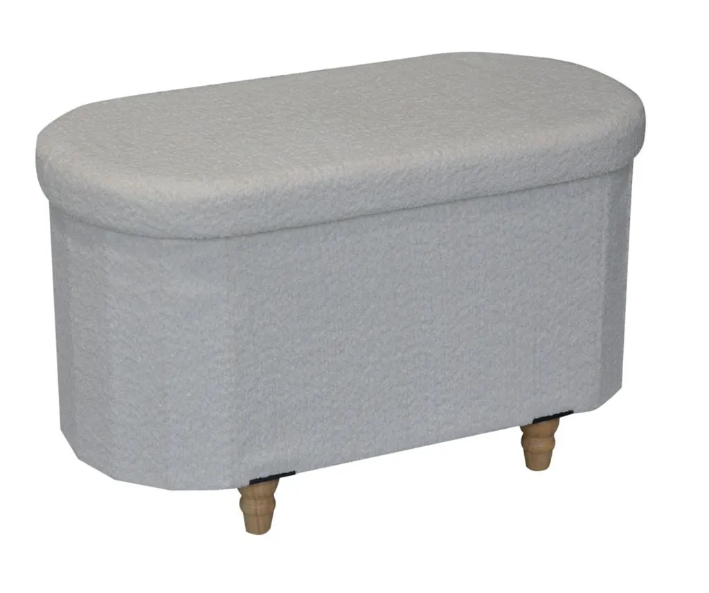Esme Ottoman With Boucle Storage Bench - Black, Modern Design, Ample Storage & Seating
