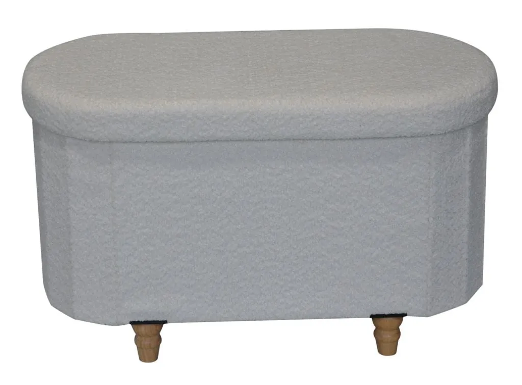 Esme Ottoman With Boucle Storage Bench - Black, Modern Design, Ample Storage & Seating