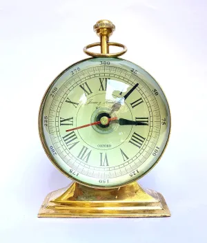 FH FamousHub| Handmade l Maritime Brass Table Clock Vintage Style Ship Desk Clock for Study Table, Office, Bedroom, Living Room, Home Decor, Unique Beautiful Gifting Item